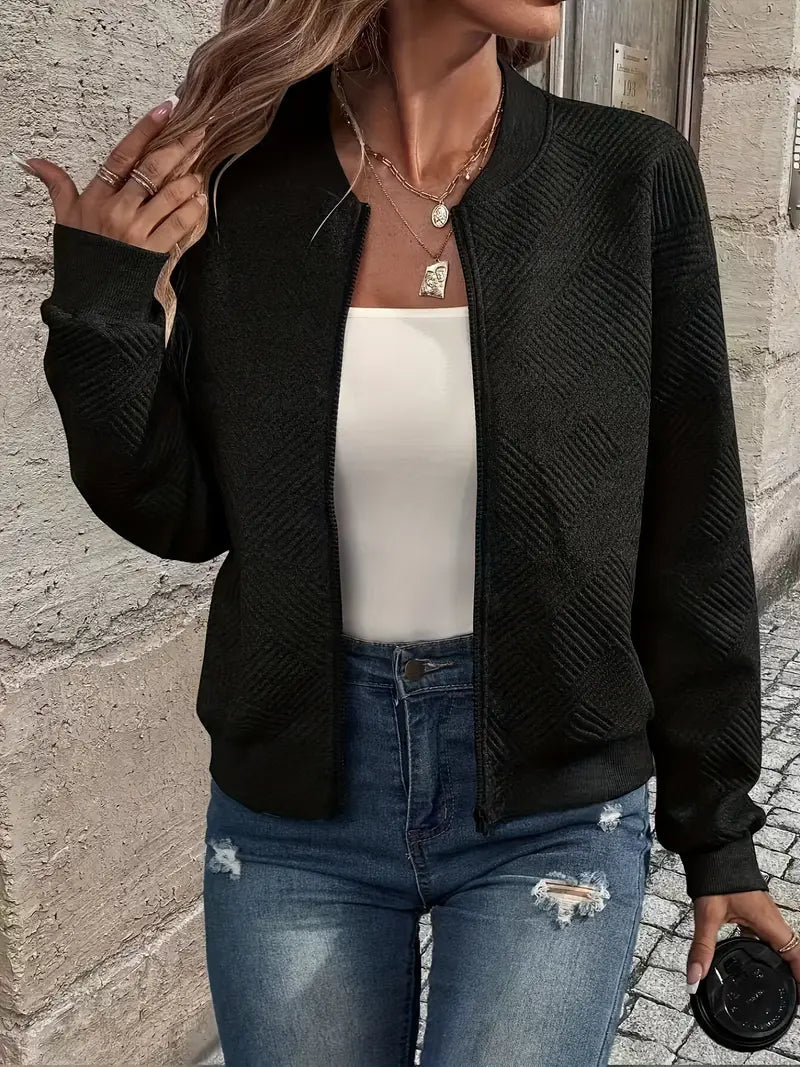 Gilet pour femme zippé texturé
