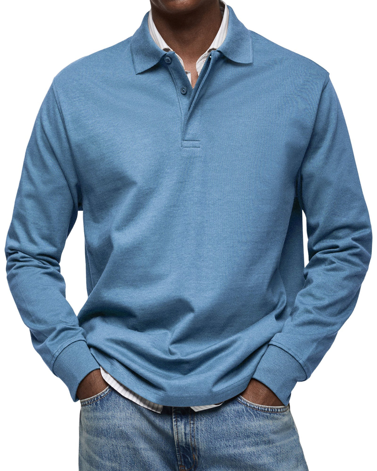 Hugo | Polo Homme Col Boutonné Manches Longues