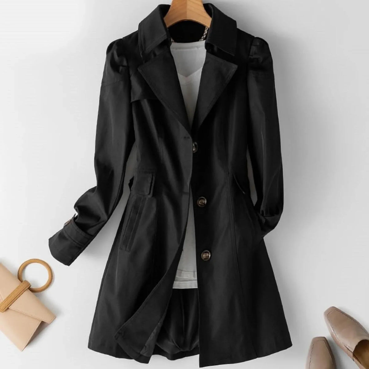 TRENCH CEINTURÉ CLASSIQUE POUR FEMME