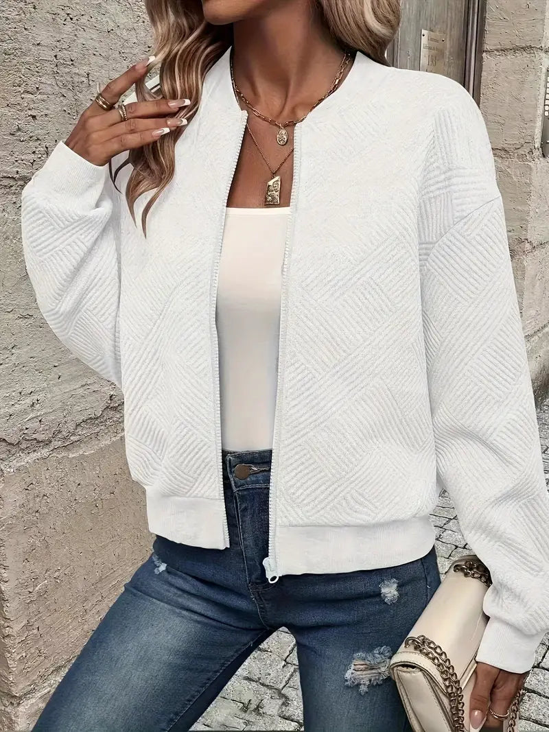 Gilet pour femme zippé texturé