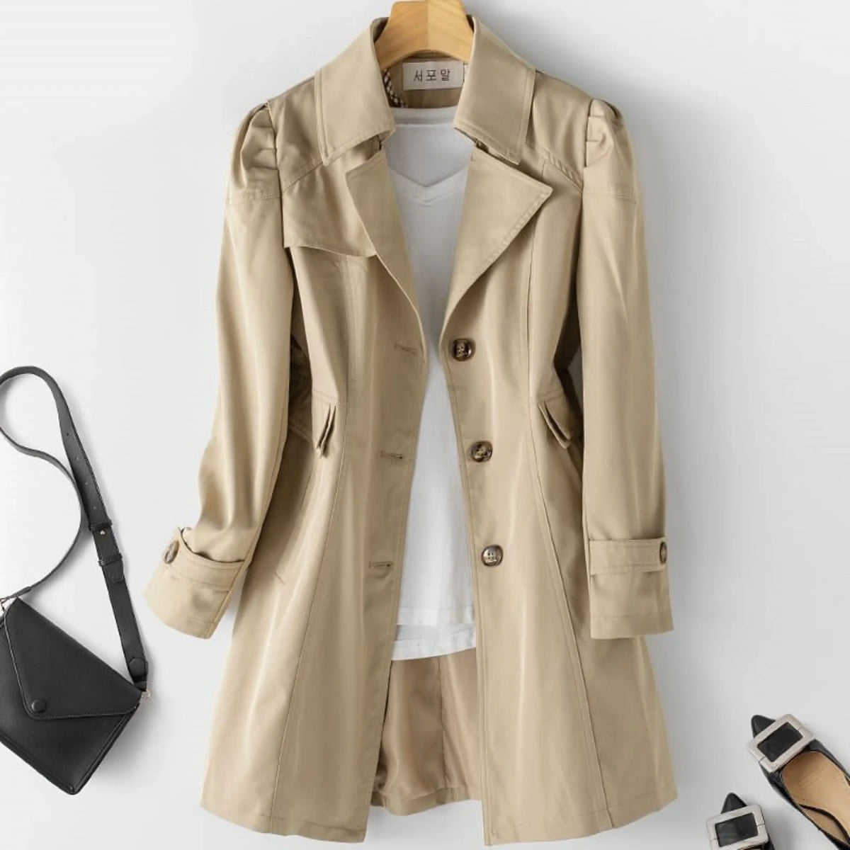 TRENCH CEINTURÉ CLASSIQUE POUR FEMME