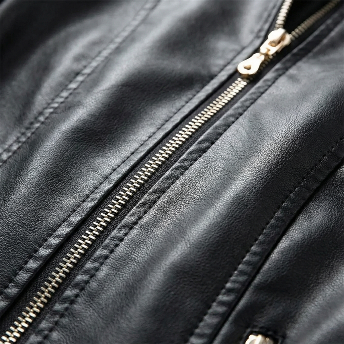 BLOUSON ZIPPÉ VESTES EN CUIR SIMILI POUR FEMME