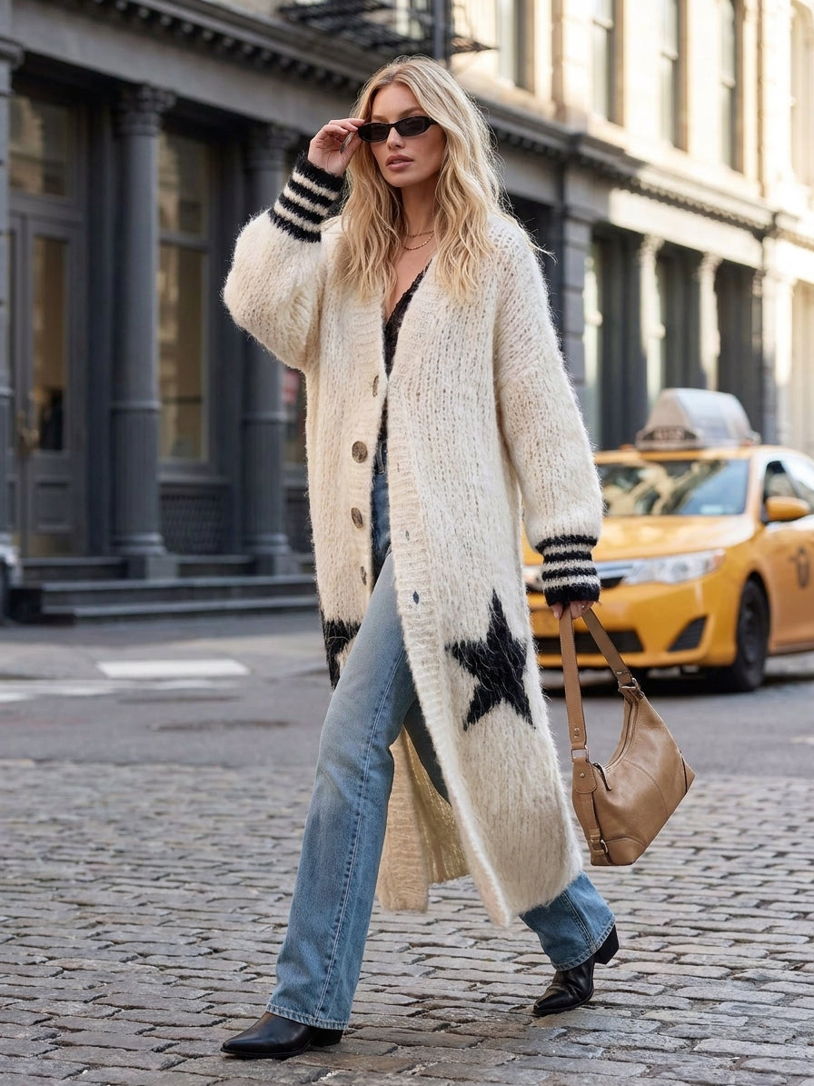 GILET POUR FEMME ÉTOILES IVOIRE