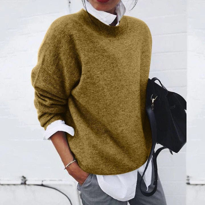 PULL COL ROND MAILLE TEXTURÉE POUR FEMME