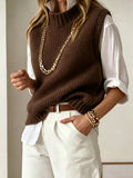 GILET FEMME SANS MANCHES COL MONTANT
