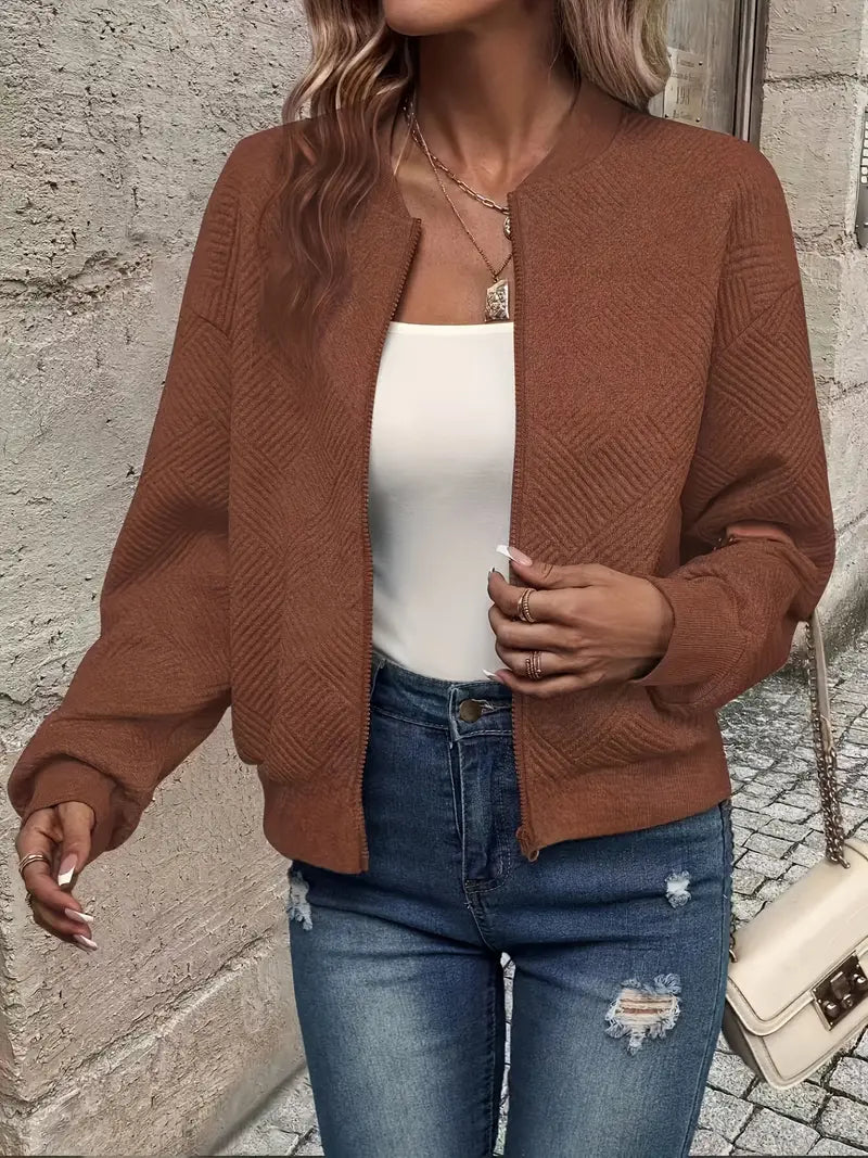 Gilet pour femme zippé texturé