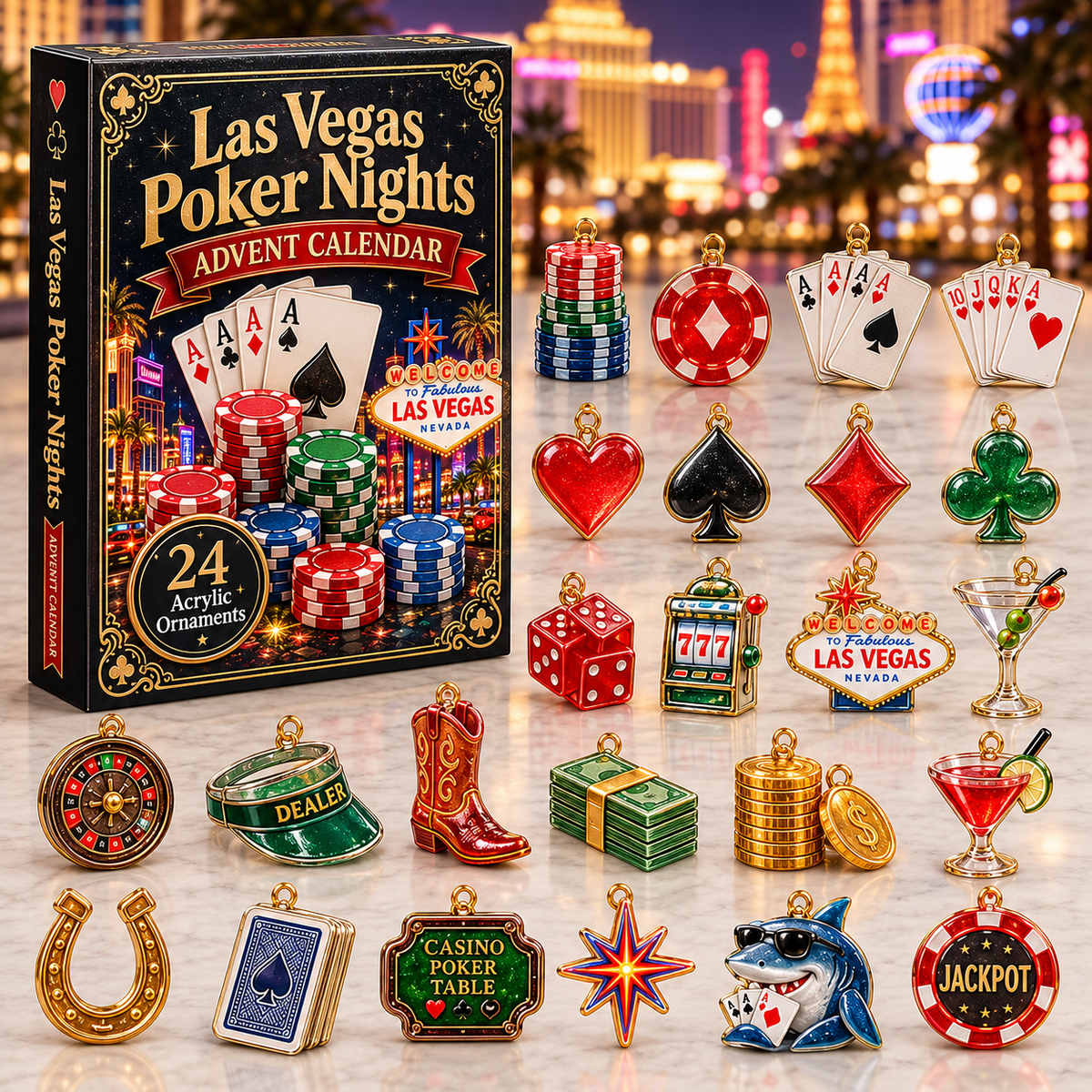 Calendriers de l'Avent Cadeaux de Noël - Poker Vegas Pour Homme