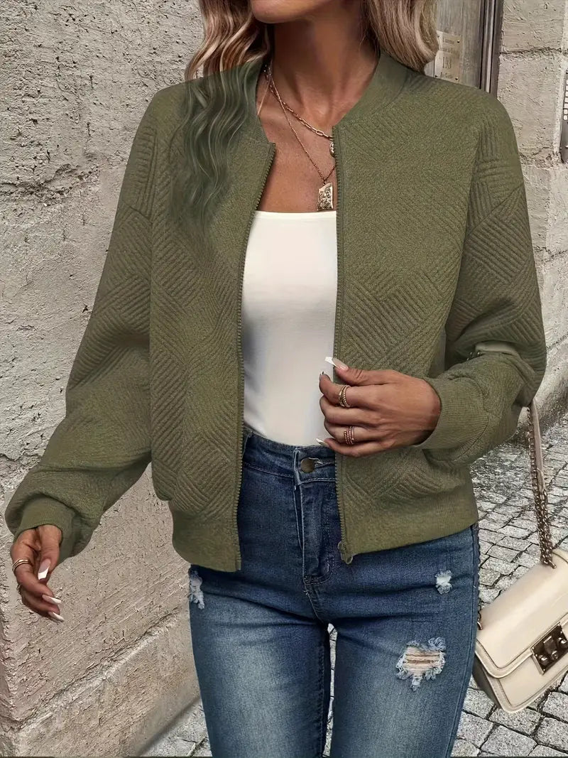 Gilet pour femme zippé texturé
