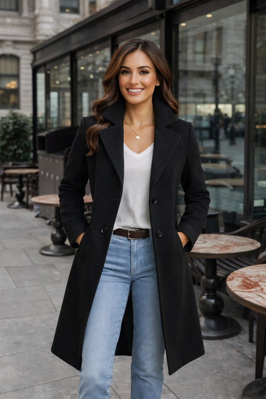 MANTEAU HIVER DOUBLE BOUTONNAGE STRUCTURÉ POUR FEMME