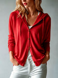 GILET POUR FEMME À CAPUCHE BOUTONNÉ