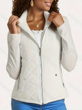 Gilet Femme Sans Manches Matelassé Zip Col Montant