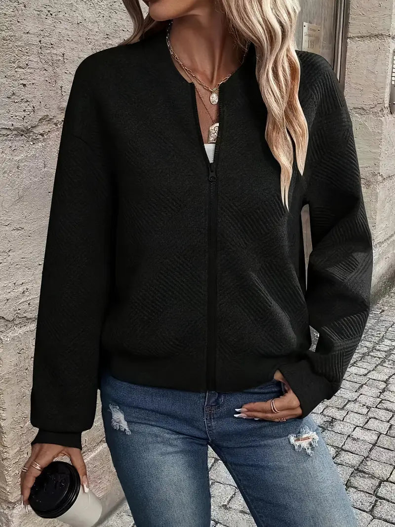 Gilet pour femme zippé texturé