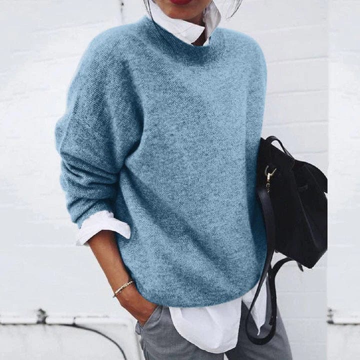 PULL COL ROND MAILLE TEXTURÉE POUR FEMME