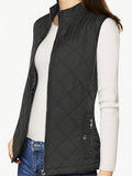 Gilet Femme Sans Manches Matelassé Zip Col Montant