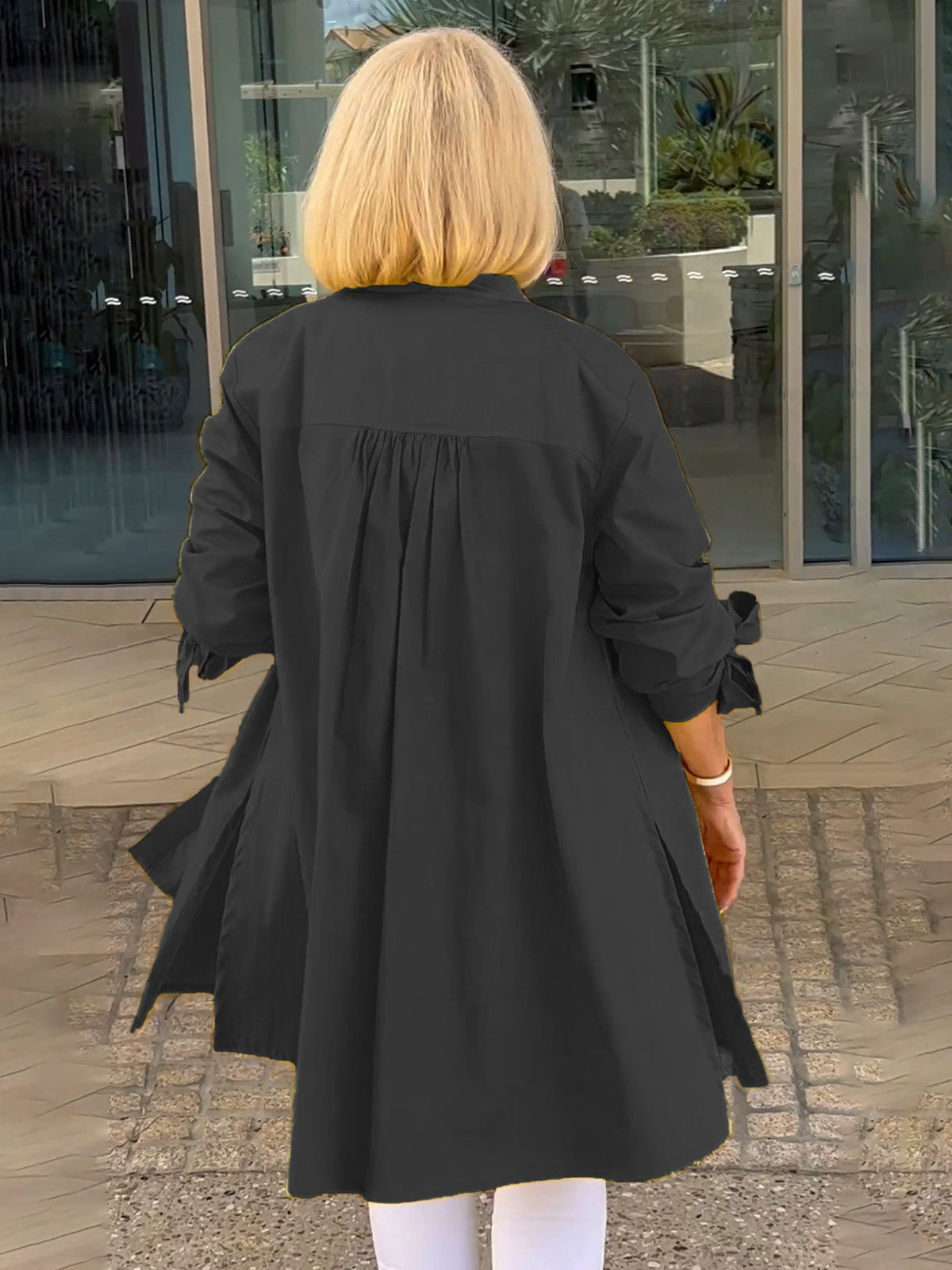 VESTE CHEMISE MANCHES NOUÉES POUR FEMME