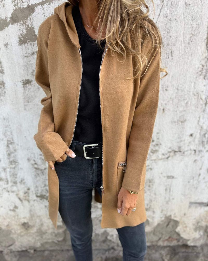 GILET POUR FEMME ZIPPÉ À CAPUCHE