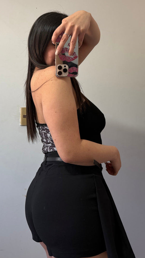 FALDA SHORT TABLEADA