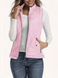Gilet Femme Sans Manches Matelassé Zip Col Montant