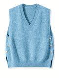 GILET BOUTONS DORÉS POUR FEMME – GILET FEMME SANS MANCHES