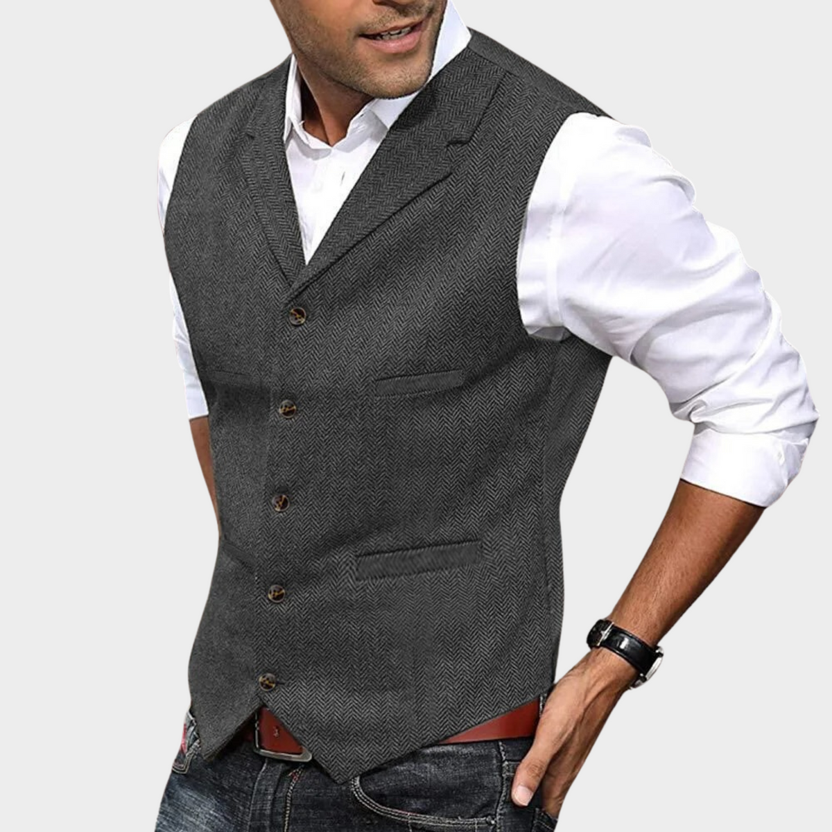 GILET BOUTONNÉ STRUCTURÉ POUR HOMME
