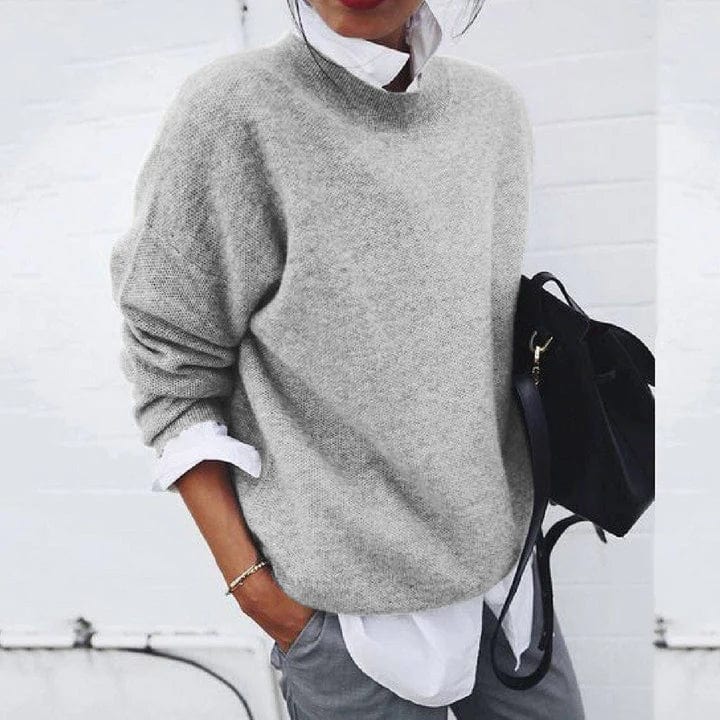 PULL COL ROND MAILLE TEXTURÉE POUR FEMME