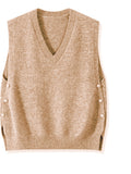 GILET BOUTONS DORÉS POUR FEMME – GILET FEMME SANS MANCHES