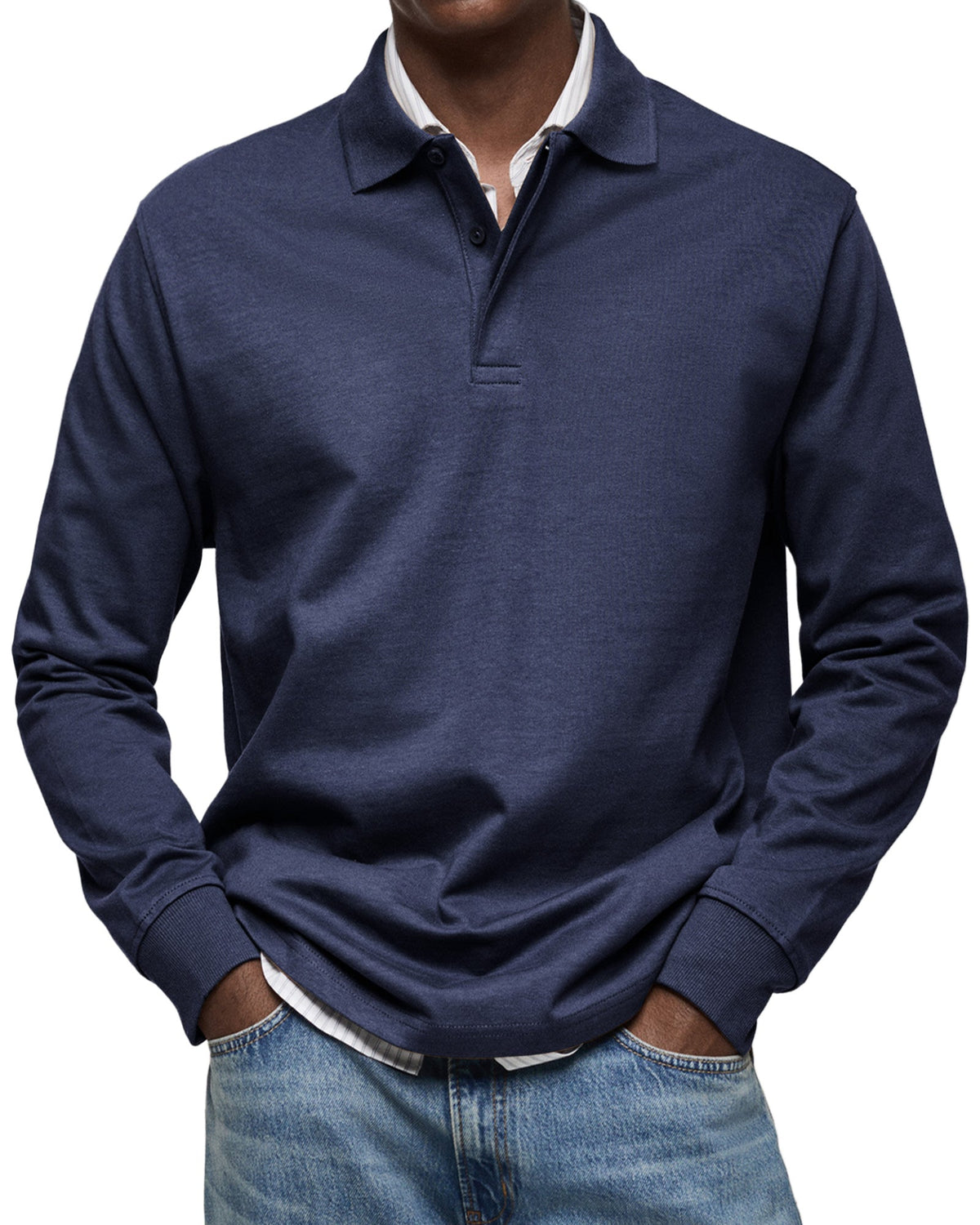 Hugo | Polo Homme Col Boutonné Manches Longues