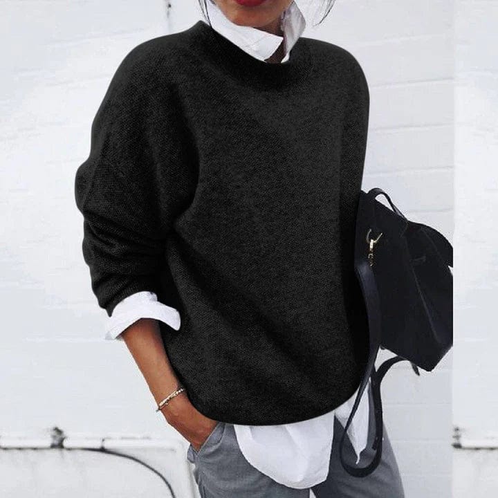 PULL COL ROND MAILLE TEXTURÉE POUR FEMME