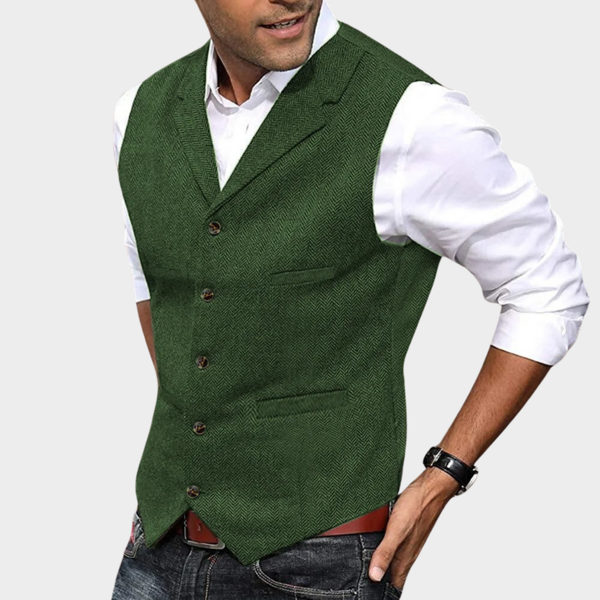 GILET BOUTONNÉ STRUCTURÉ POUR HOMME