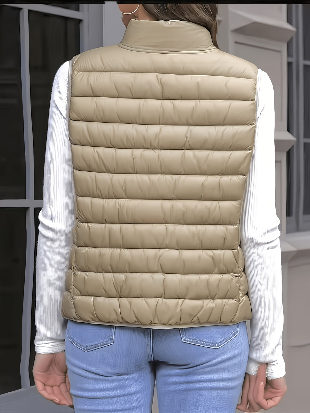 Gilet Femme Sans Manches Matelassé Col Montant