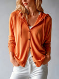 GILET POUR FEMME À CAPUCHE BOUTONNÉ