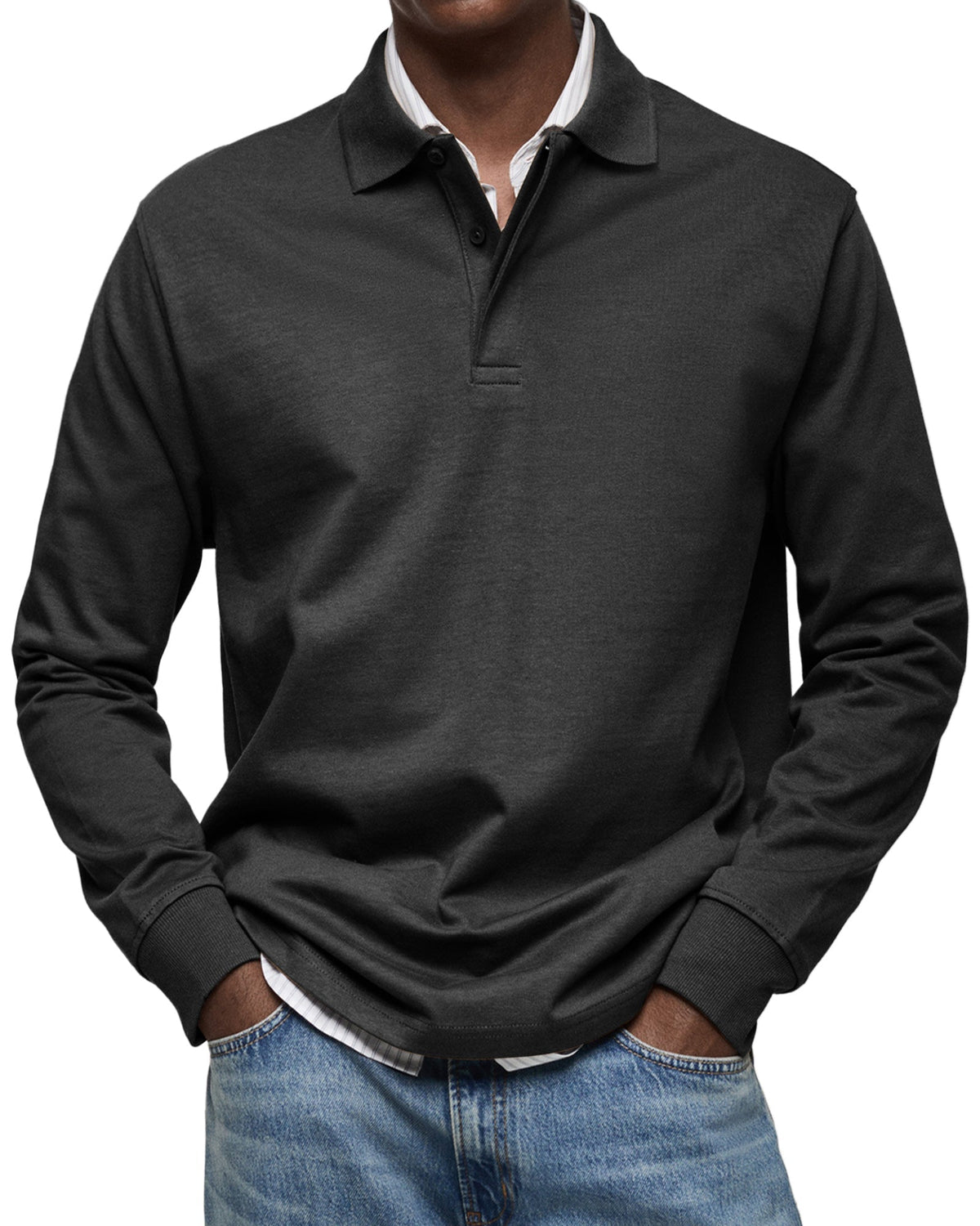 Hugo | Polo Homme Col Boutonné Manches Longues