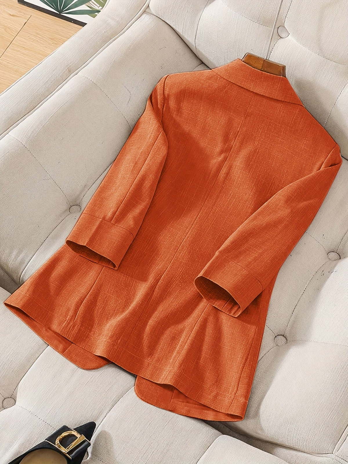 BLAZER CINTRÉ COL CRANTÉ POUR FEMME