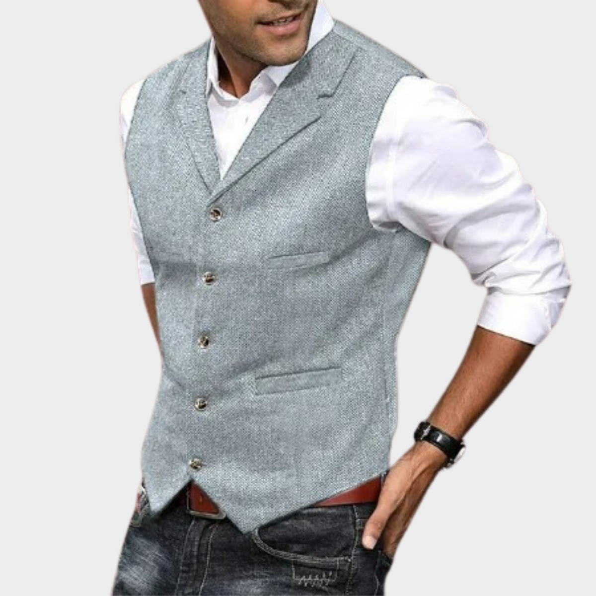 GILET BOUTONNÉ STRUCTURÉ POUR HOMME