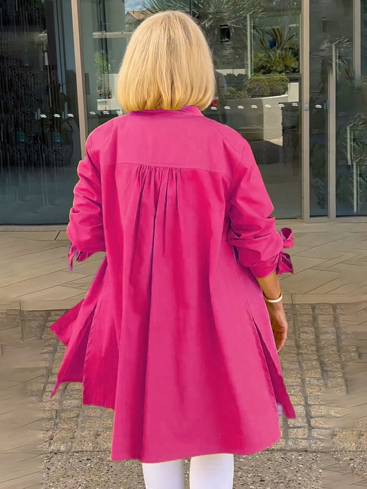 VESTE CHEMISE MANCHES NOUÉES POUR FEMME