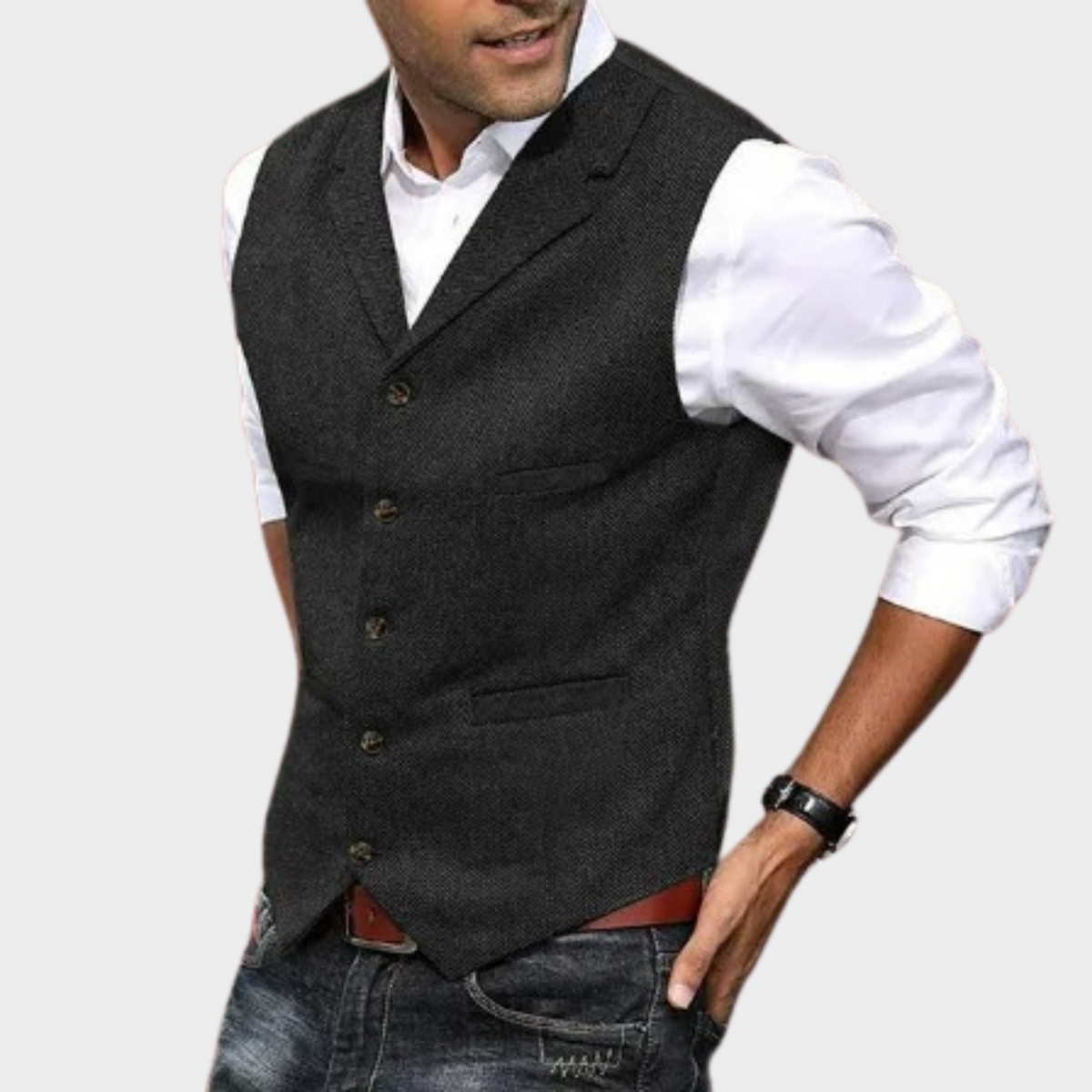 GILET BOUTONNÉ STRUCTURÉ POUR HOMME