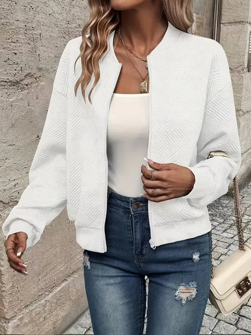 Gilet pour femme zippé texturé