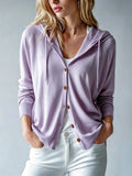 GILET POUR FEMME À CAPUCHE BOUTONNÉ