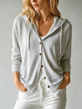 GILET POUR FEMME À CAPUCHE BOUTONNÉ