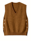 GILET BOUTONS DORÉS POUR FEMME – GILET FEMME SANS MANCHES