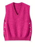GILET BOUTONS DORÉS POUR FEMME – GILET FEMME SANS MANCHES