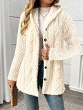 MANTEAU CAPUCHE MAILLE TORSADEE POUR FEMME