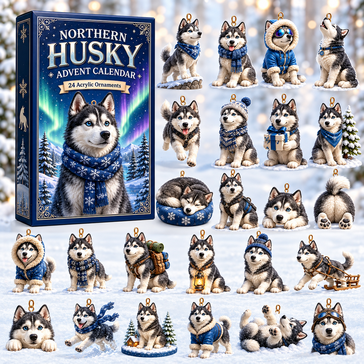 Calendriers de l'Avent cadeaux de Noël Husky Déco Sapin pour Femme