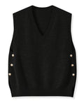 GILET BOUTONS DORÉS POUR FEMME – GILET FEMME SANS MANCHES