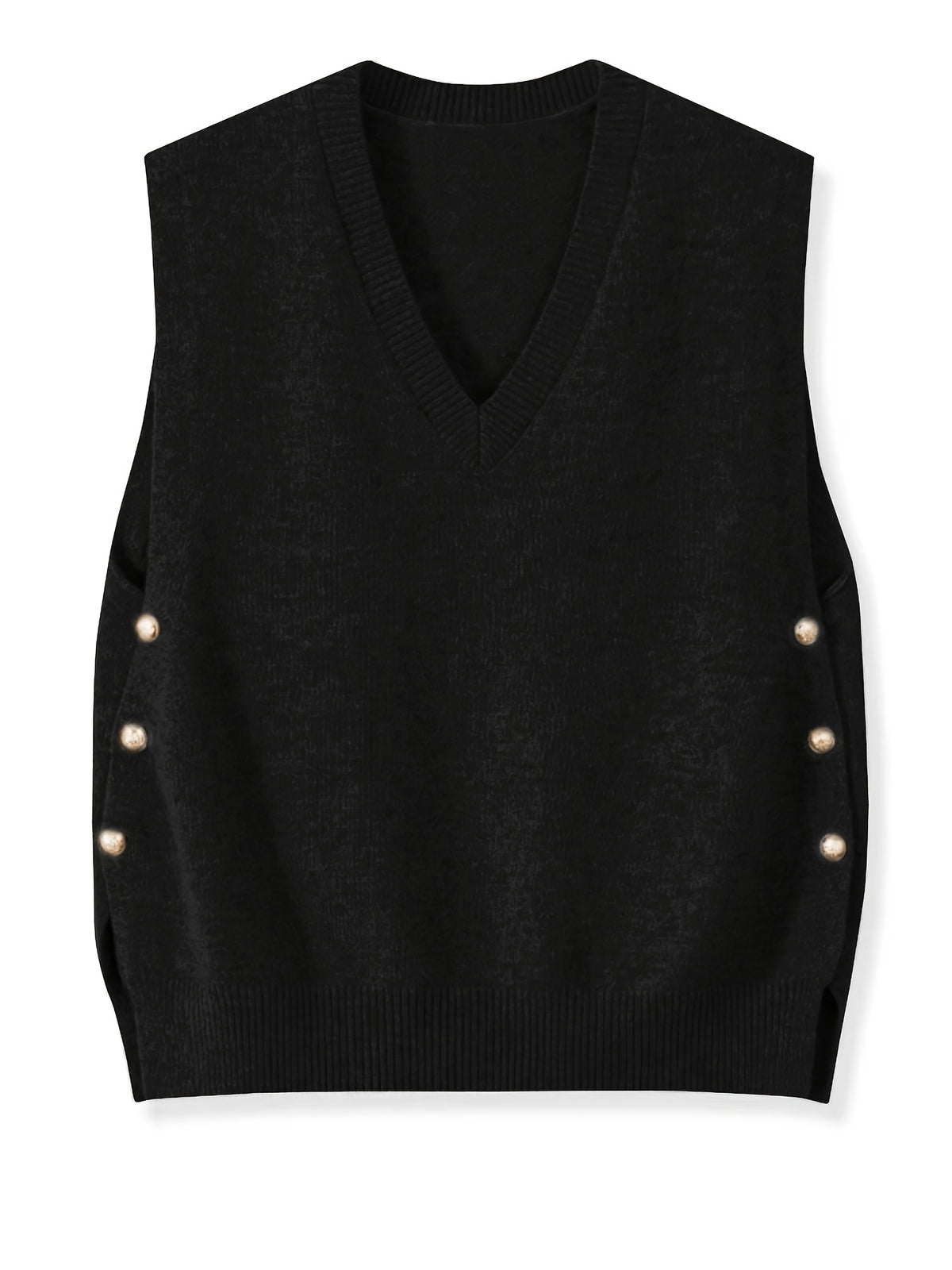 GILET BOUTONS DORÉS POUR FEMME – GILET FEMME SANS MANCHES