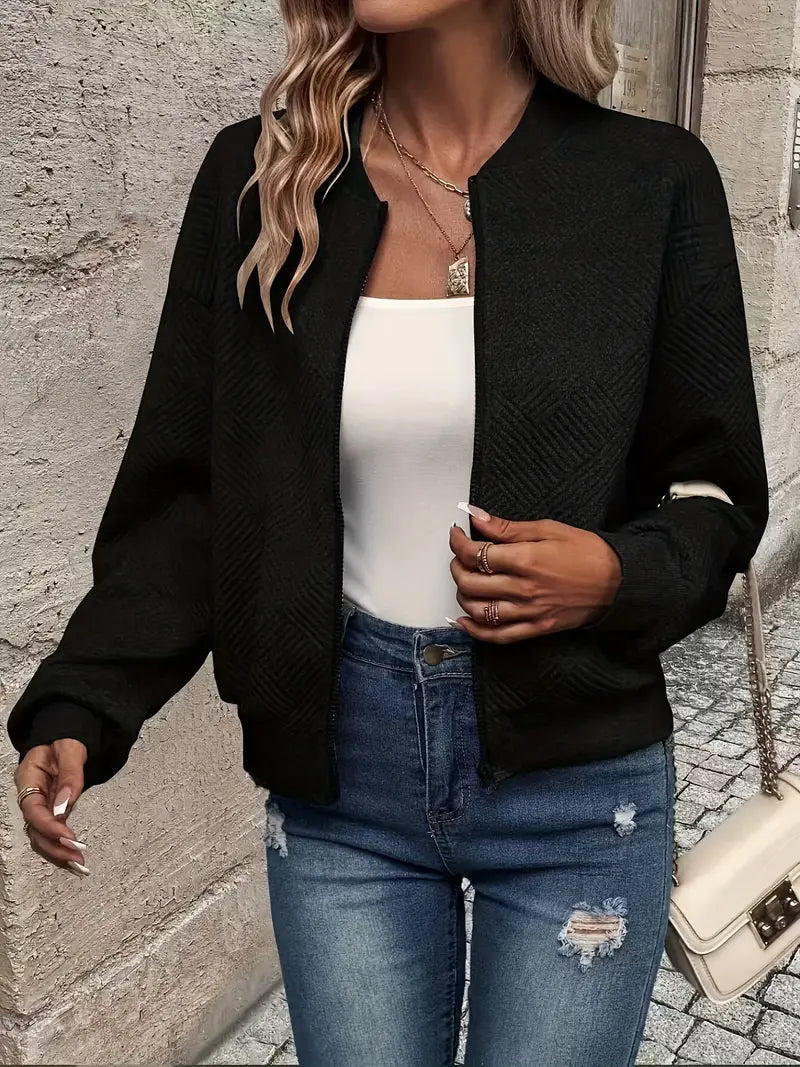 Gilet pour femme zippé texturé