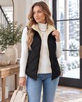 GILET SANS MANCHE MATELASSÉ COL SHERPA POUR FEMME