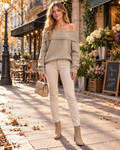 ÉPAULES DÉNUDÉES PULL MAILLE POUR FEMME