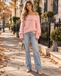 ÉPAULES DÉNUDÉES PULL MAILLE POUR FEMME