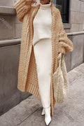 CARDIGAN LONG MAILLE ÉPAISSE GILET POUR FEMME